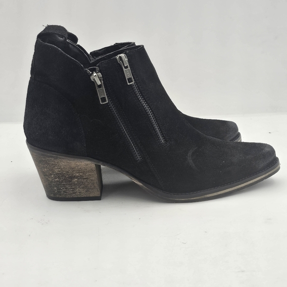 Volatile Bandit Black Suede Booties Size 10 NWOTB Zip Detail - Picture 6 of 10
